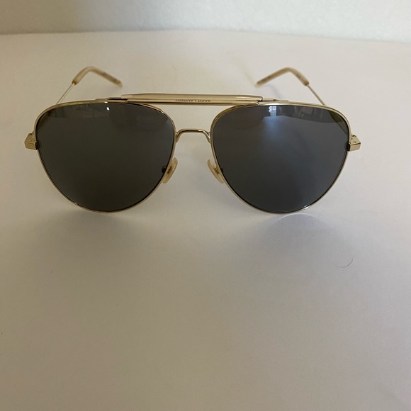 Saint Laurent Accessories - NEW Saint Laurent gold classic aviator sunglasses